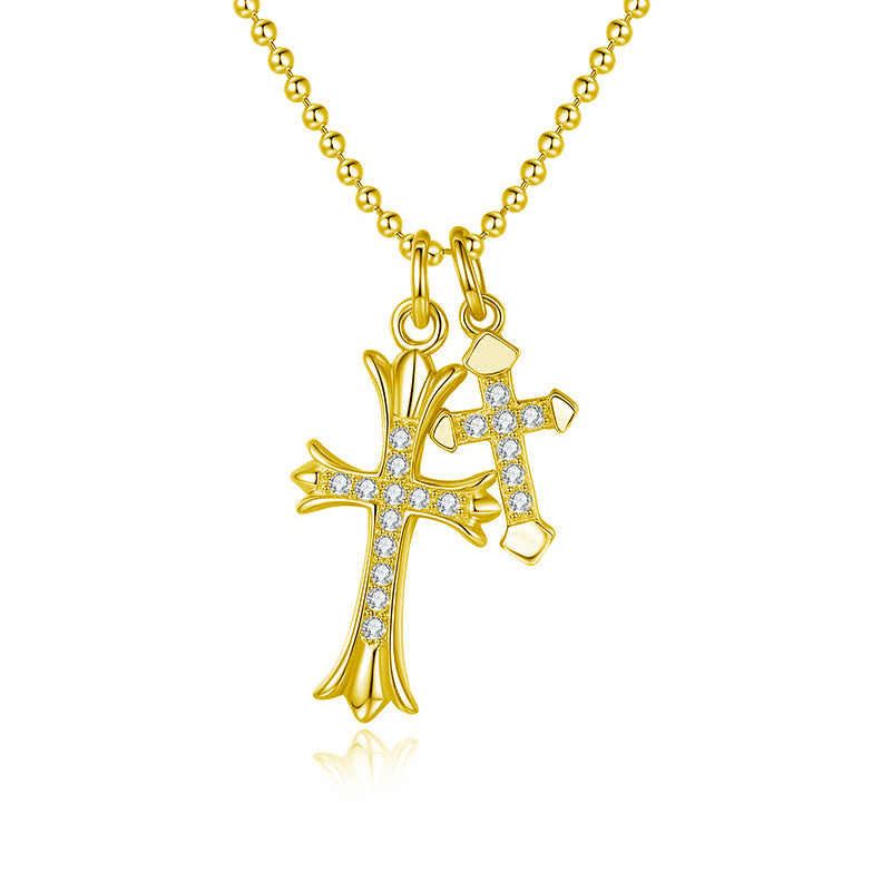 Moissanite Double Cross Necklace – image 6