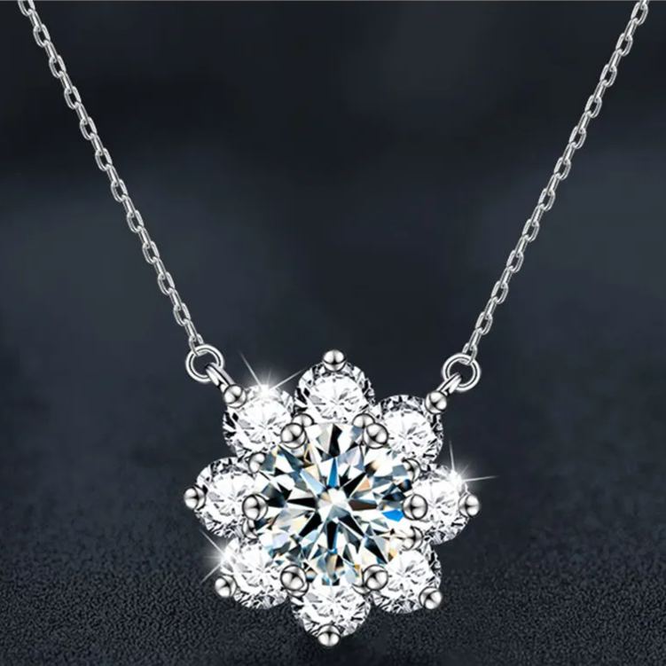 6.5mm Moissanite Eight-Pointed Star Necklace – wholesale moissanite jewelry