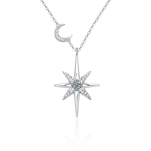 Moissanite Eight-Pointed Star Necklace