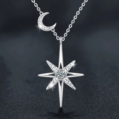 Moissanite Eight-Pointed Star Necklace – wholesale moissanite jewelry