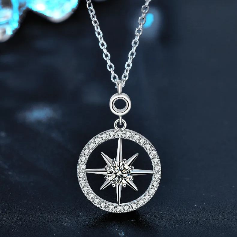 Moissanite Compass Star Long Necklace – wholesale moissanite jewelry