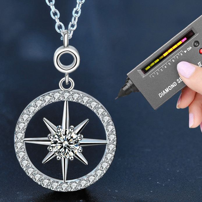 Moissanite Compass Star Long Necklace – image 5