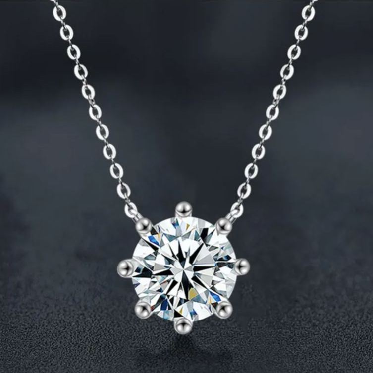 Eight-Claw Moissanite Pendant Necklace – wholesale moissanite jewelry