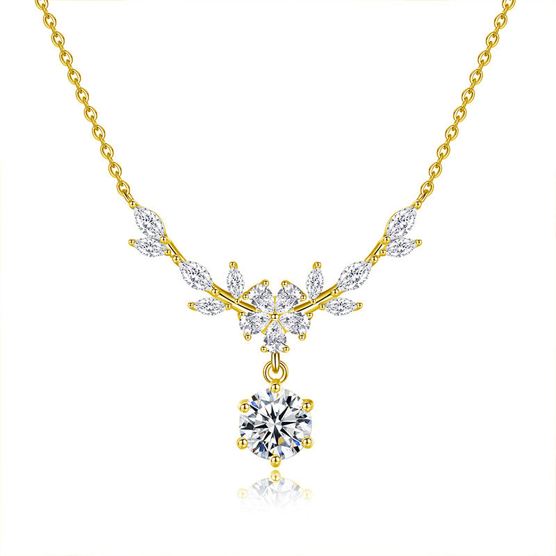 Moissanite Flower Wheat Necklace – image 6