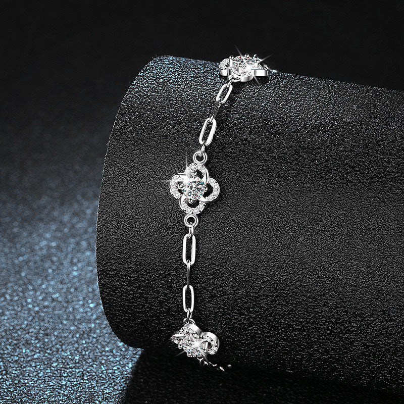Moissanite Clover Bracelet YCS006 – image 4