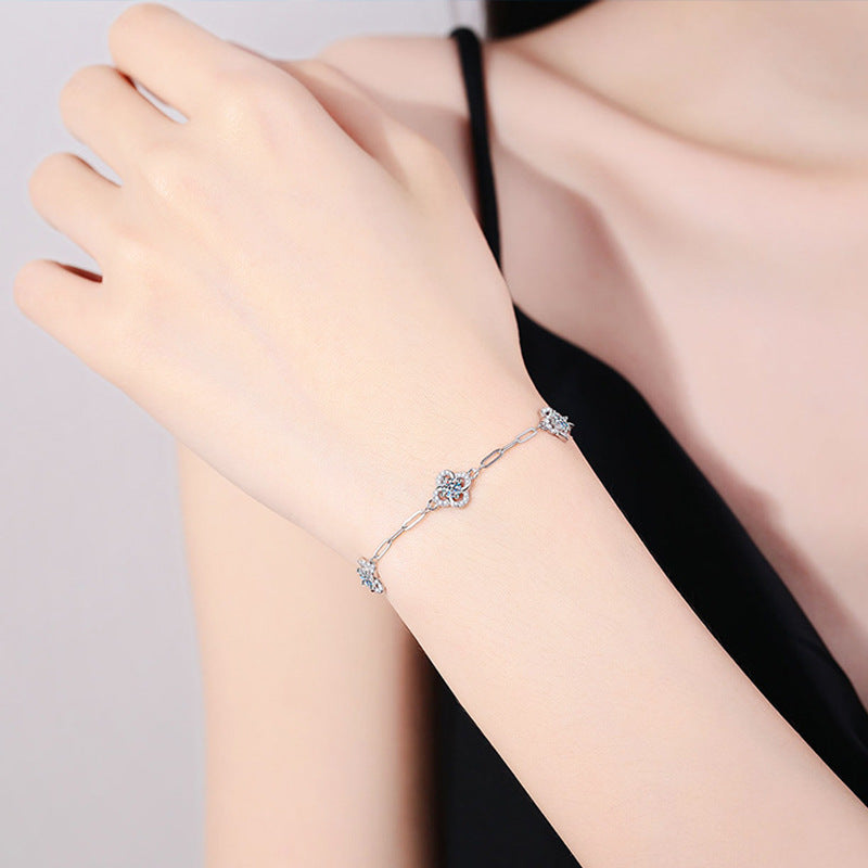 Moissanite Clover Bracelet YCS006 – image 5