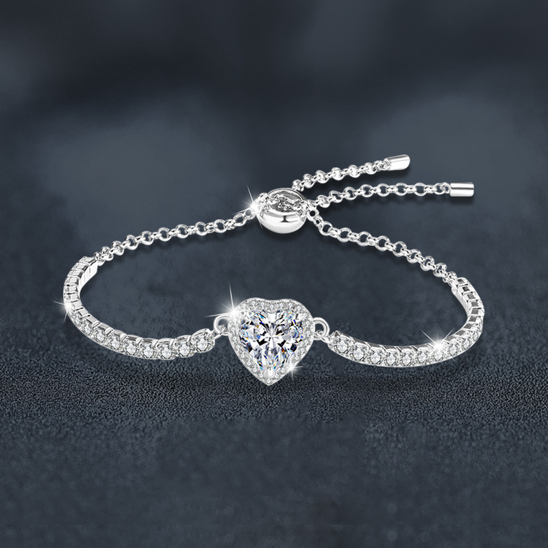 Moissanite Heart Tennis Bracelet – moissanite wholesale