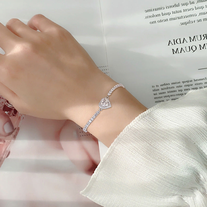Moissanite Heart Tennis Bracelet – image 5