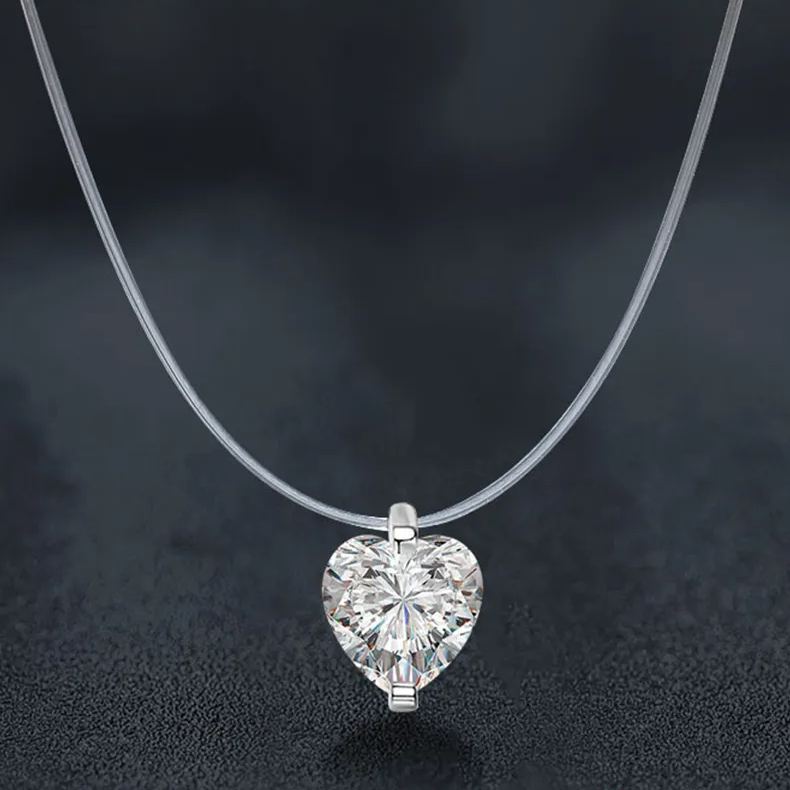 Floating Heart Moissanite Necklace – wholesale moissanite jewelry