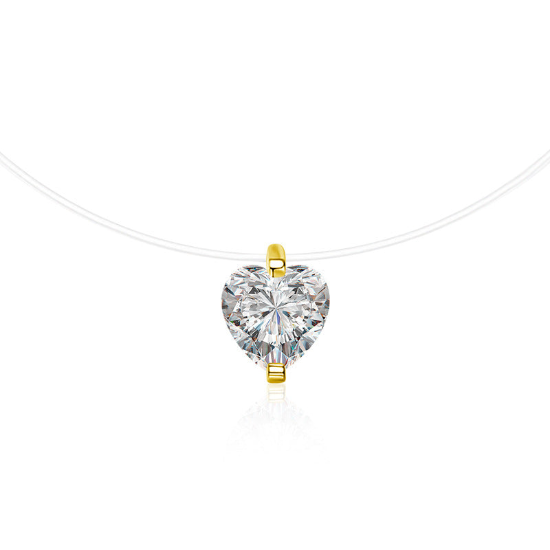 Floating Heart Moissanite Necklace – image 6