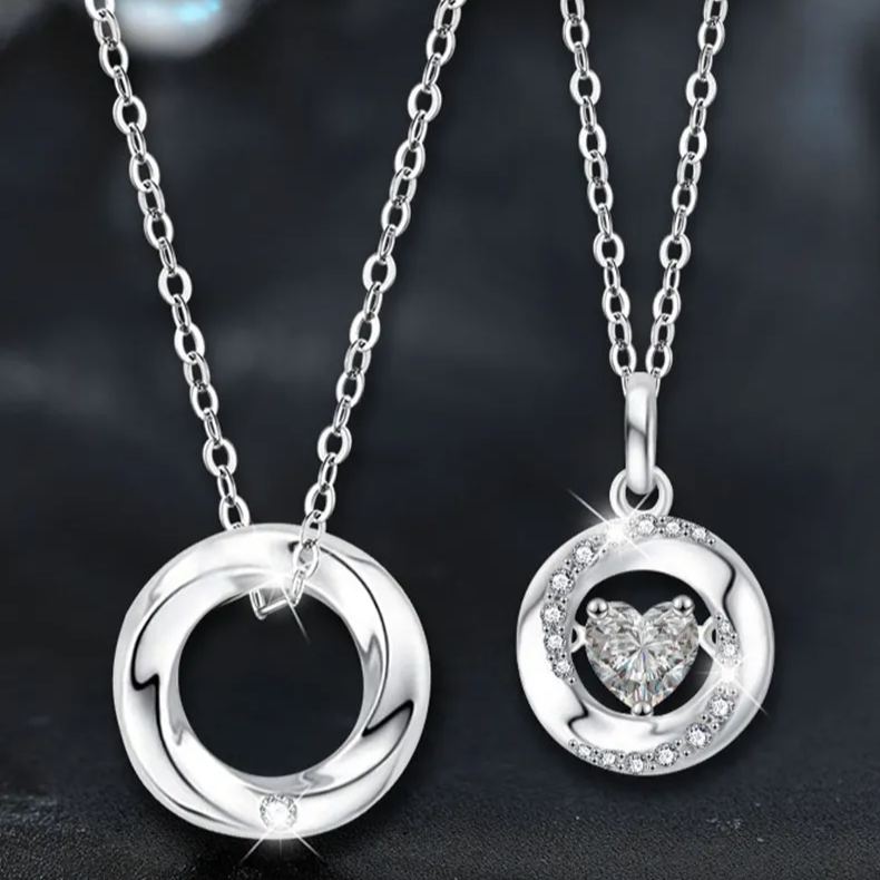 Moissanite Heart Mobius Couple Necklace – wholesale moissanite jewelry
