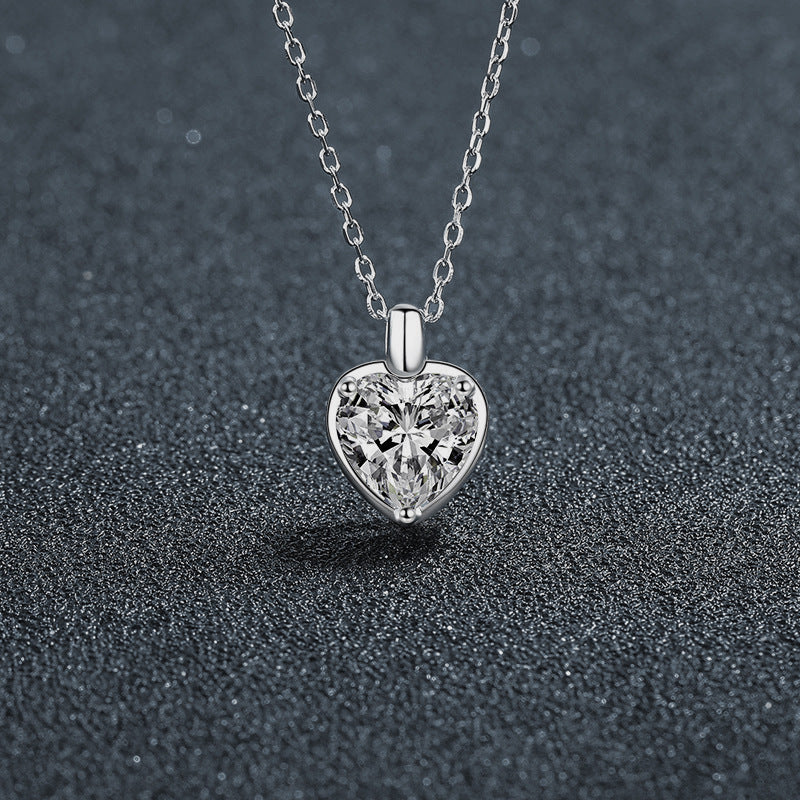 Moissanite Heart Solitaire Necklace – wholesale moissanite jewelry