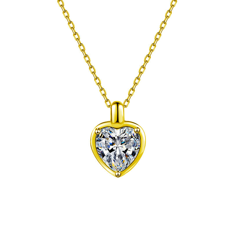 Moissanite Heart Solitaire Necklace – image 6
