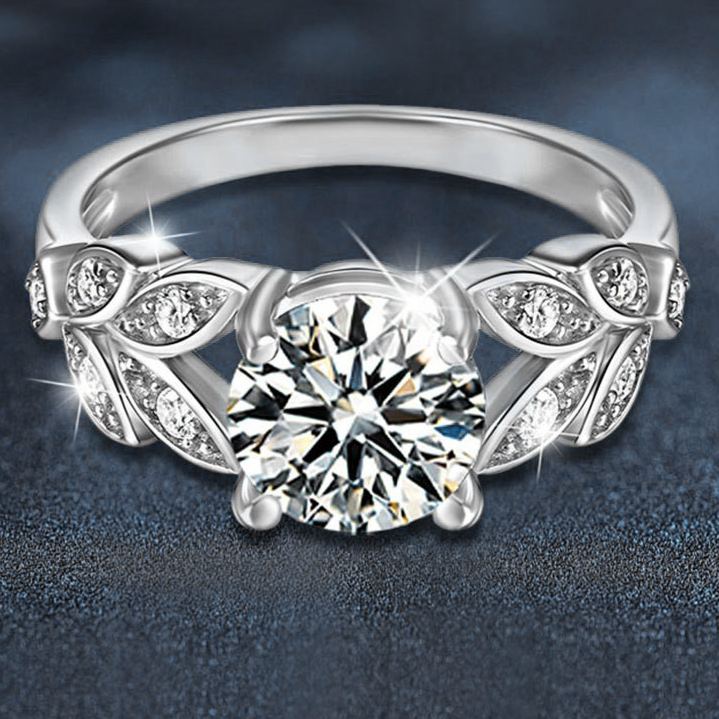 Moissanite Leaf Ring