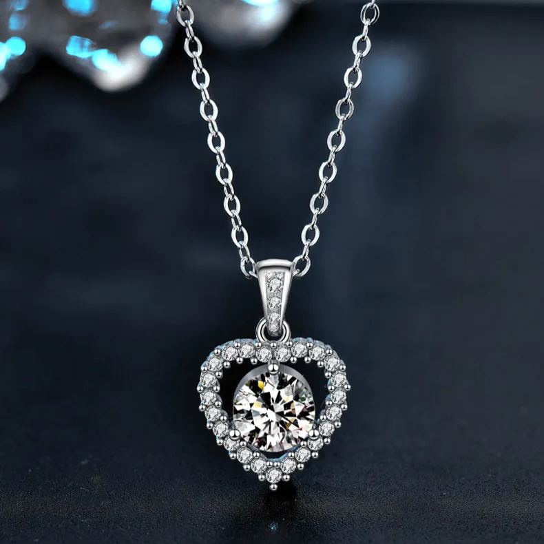Petite Loving Heart Moissanite Pendant – wholesale moissanite jewelry