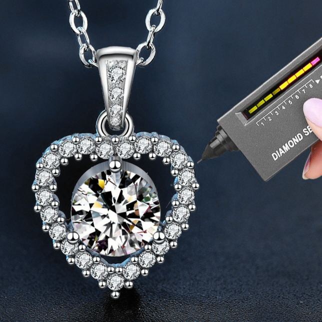 Petite Loving Heart Moissanite Pendant – image 5