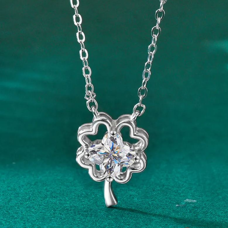 Lucky Four-Leaf Moissanite Necklace – wholesale moissanite jewelry