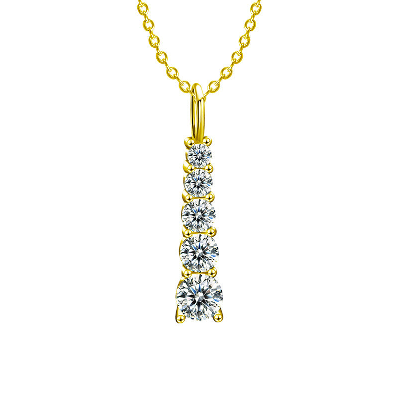 5-Stone Graduated Moissanite Necklace – image 6