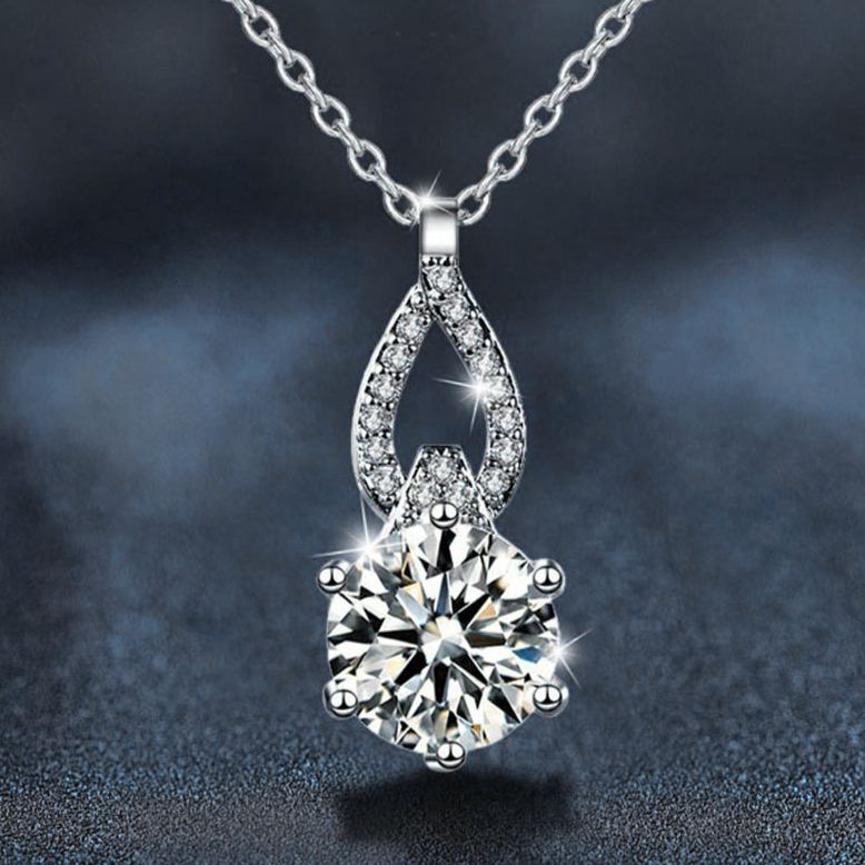 Simple Moissanite Solitaire Necklace – wholesale moissanite jewelry