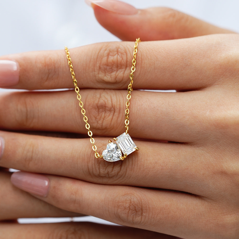 Toi et Moi Moissanite Necklace – image 4