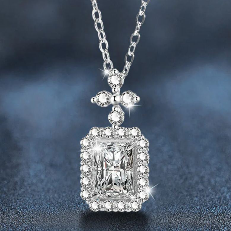 Moissanite 5x7mm Clavicle Necklace – wholesale moissanite jewelry