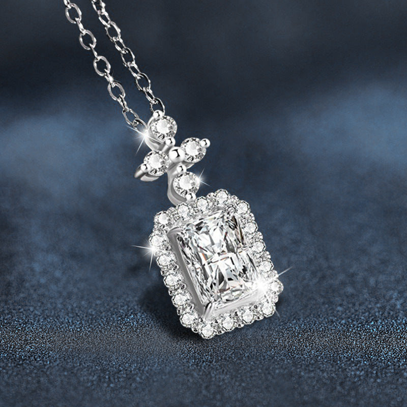Moissanite 5x7mm Clavicle Necklace – image 4