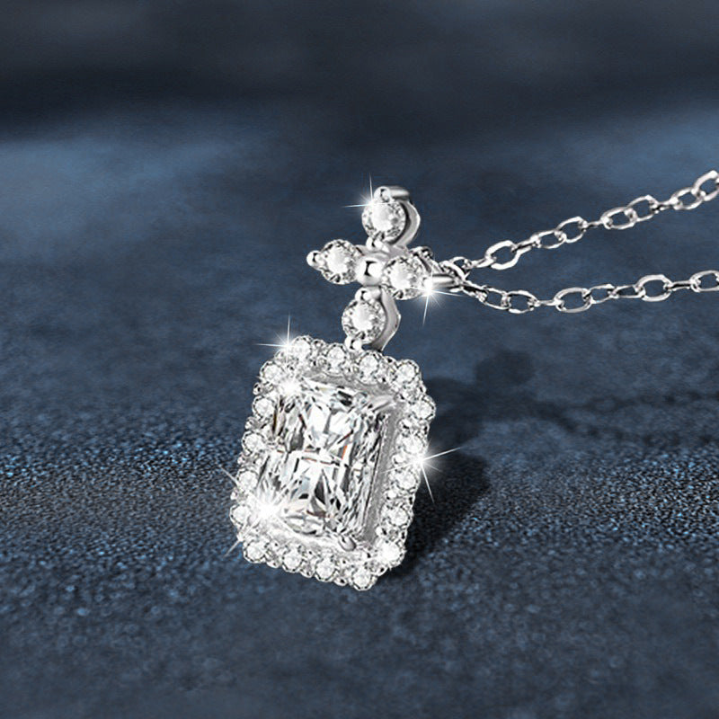 Moissanite 5x7mm Clavicle Necklace – image 5