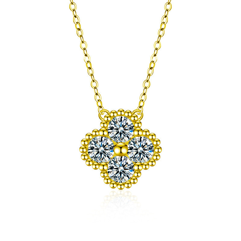Four-Stone Moissanite Clover Necklace – image 6