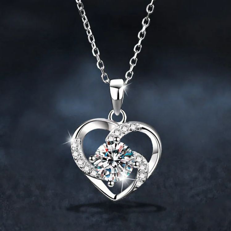 Moissanite Heart of Eternity Necklace – wholesale moissanite jewelry