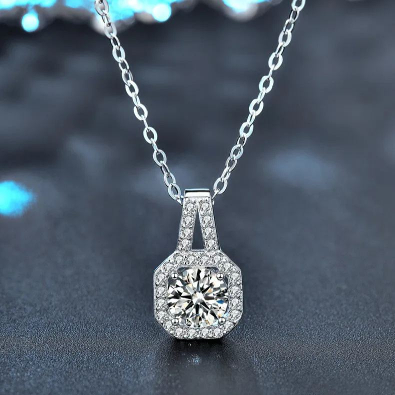 Princess Bezel Moissanite Necklace – wholesale moissanite jewelry