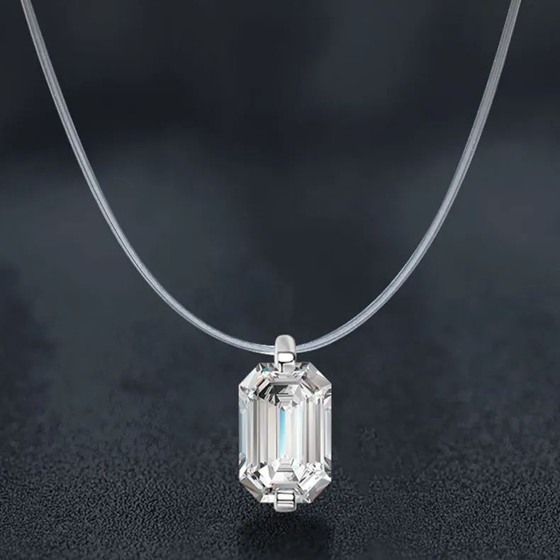 Emerald-Cut Moissanite Pendant Necklace – wholesale moissanite jewelry