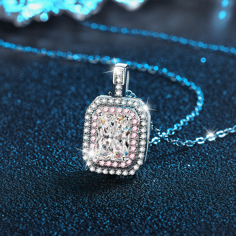 Rectangular Moissanite Pendant Necklace – image 4