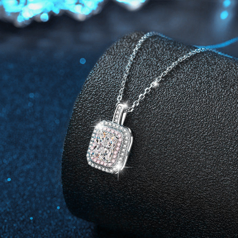 Rectangular Moissanite Pendant Necklace – image 5