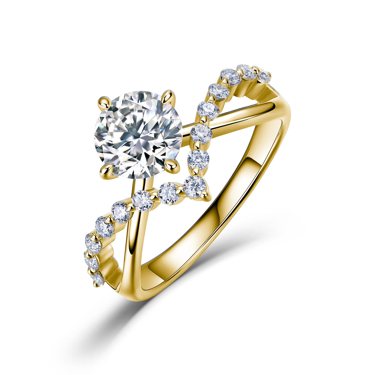 Row Set Moissanite Engagement Ring