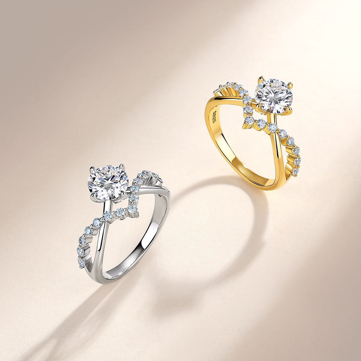 Row Set Moissanite Engagement Ring – wholesale moissanite rings