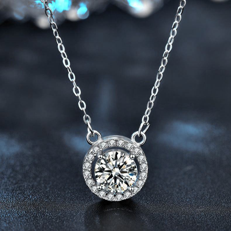 Classic Round Moissanite Necklace – wholesale moissanite jewelry