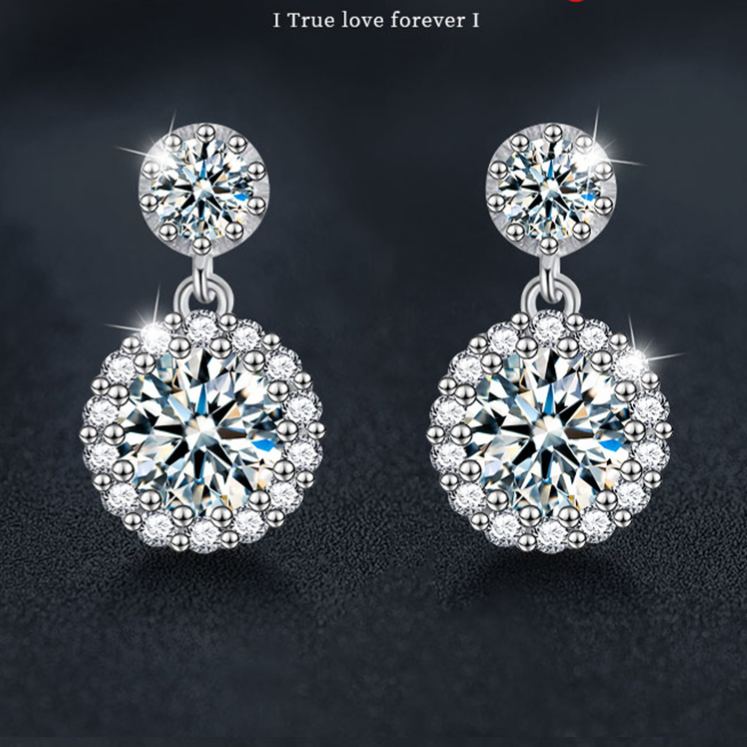 Round X-Shaped Moissanite Earrings