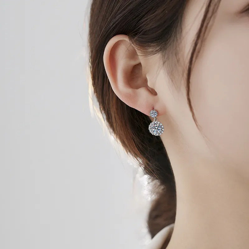 Round X-Shaped Moissanite Earrings – wholesale moissanite jewelry