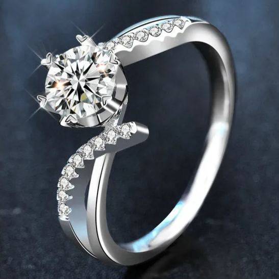 Moissanite Six-Claw Ring