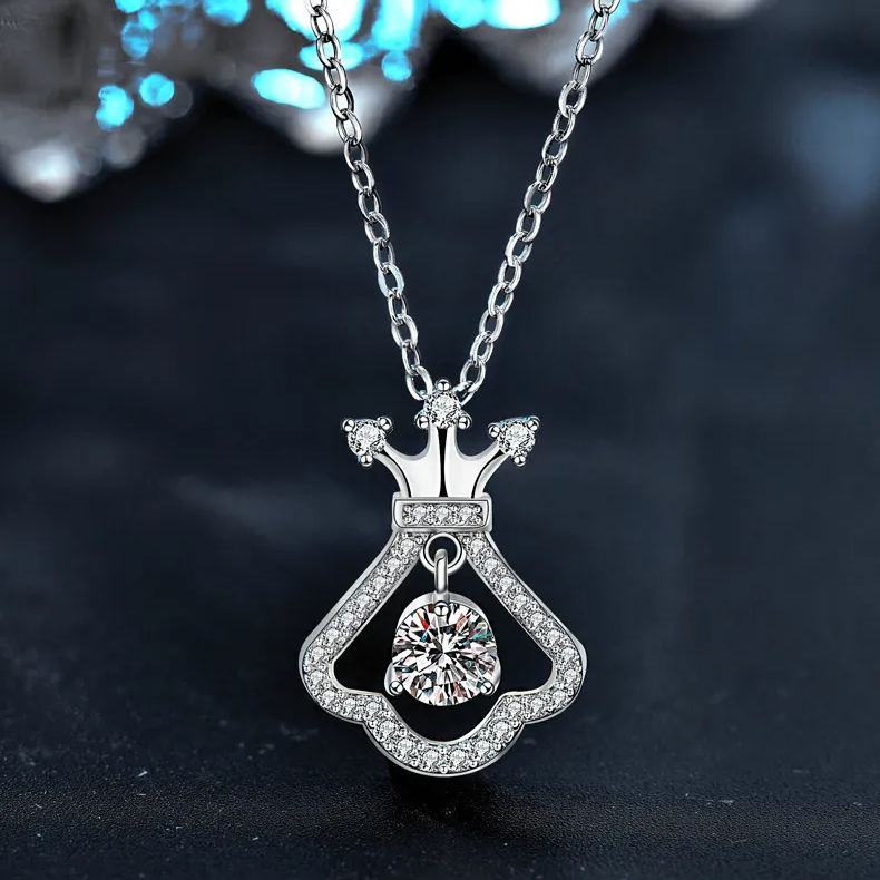 Moissanite Crown Bell Skirt Necklace – moissanite wholesale