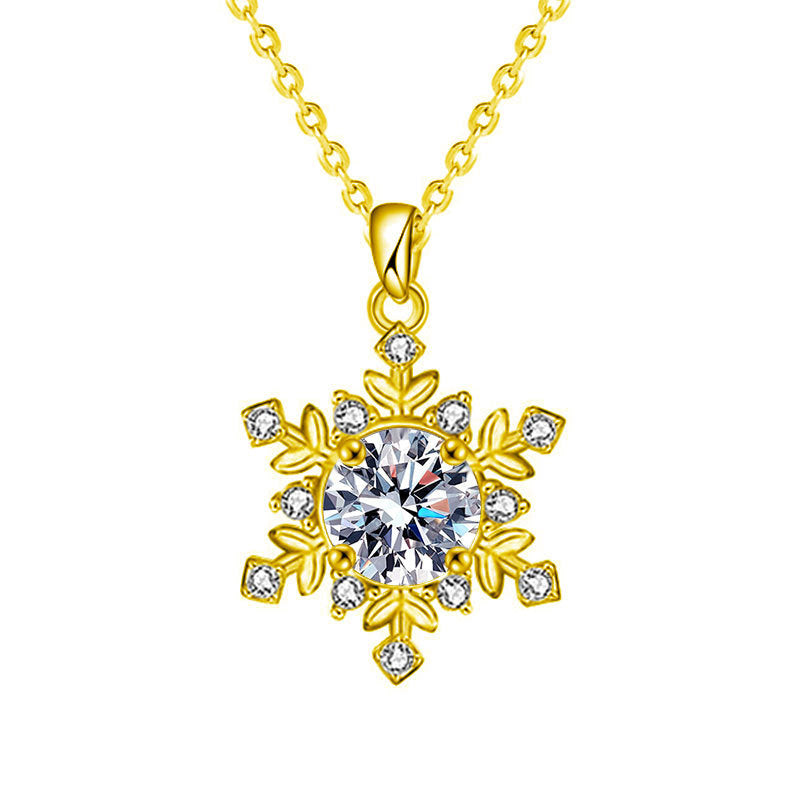 Bold Moissanite Snowflake Necklace – image 5