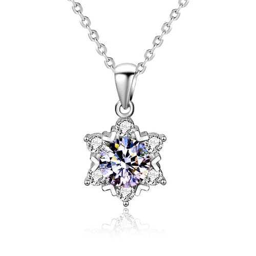 Moissanite Snowflake Necklace