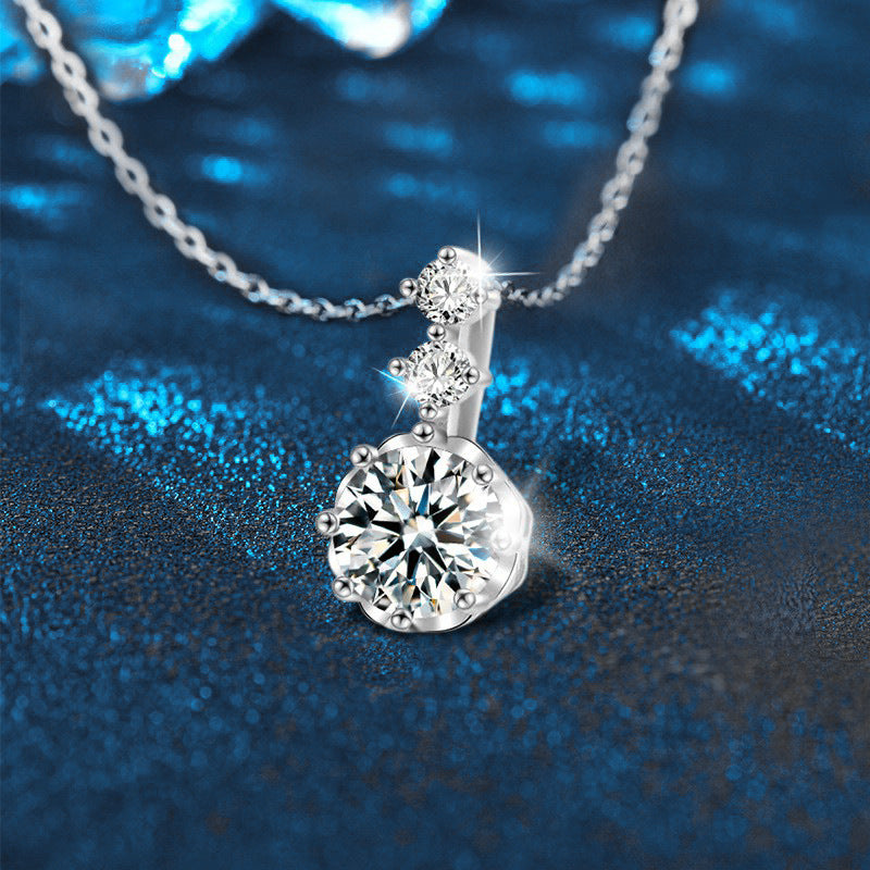 Slim Moissanite Snowflake Necklace – image 4
