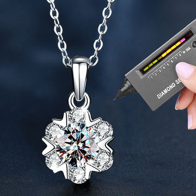 Moissanite Snowflake Pendant Necklace – image 5