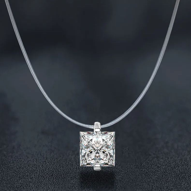 Mermaid Square Moissanite Necklace – wholesale moissanite jewelry
