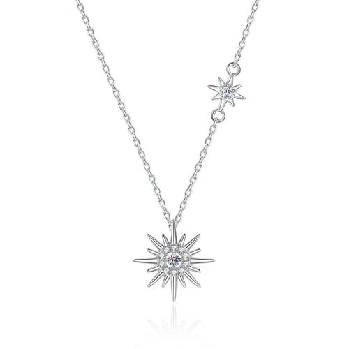 Moissanite Sun Pendant Necklace