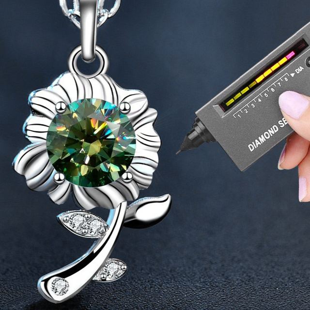 Moissanite Sunflower Pendant Necklace – image 5