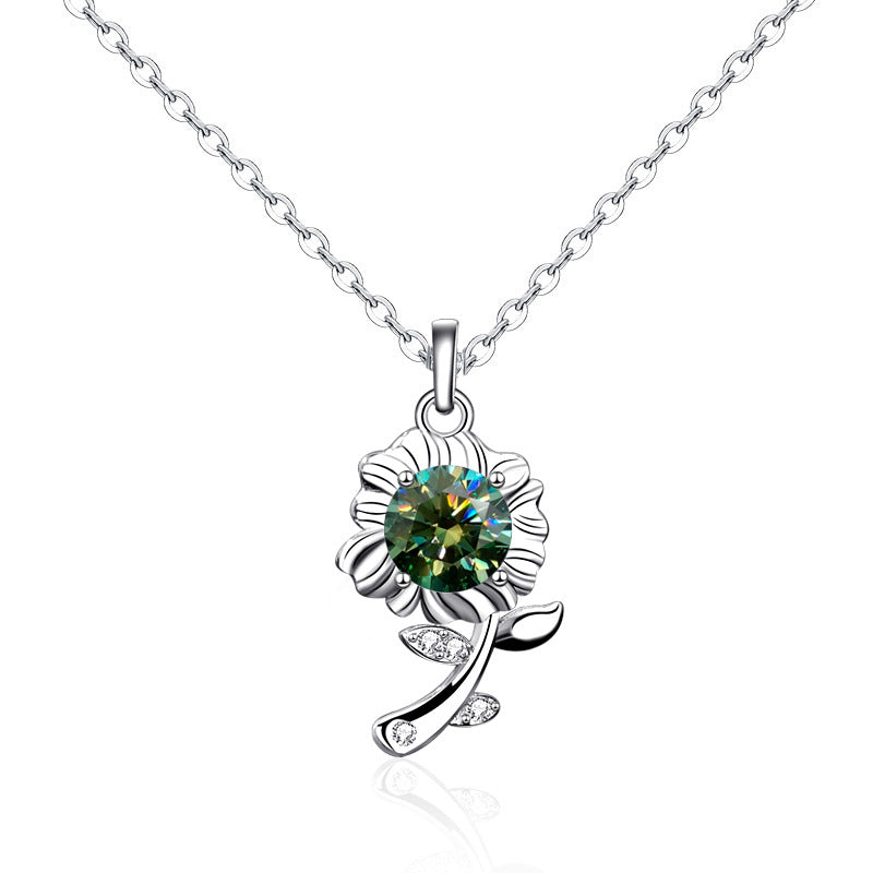 Moissanite Sunflower Pendant Necklace – image 6