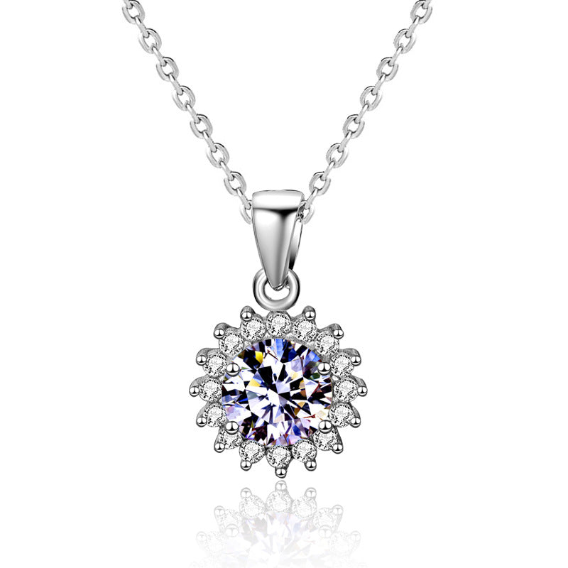 11mm Sunflower Moissanite Pendant