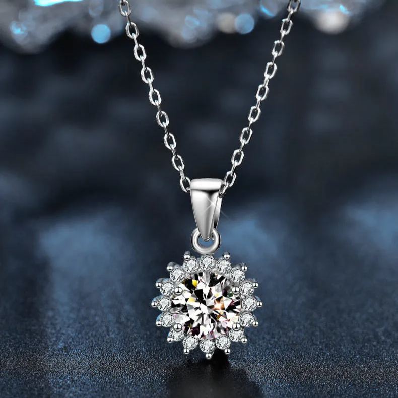 11mm Sunflower Moissanite Pendant – wholesale moissanite jewelry
